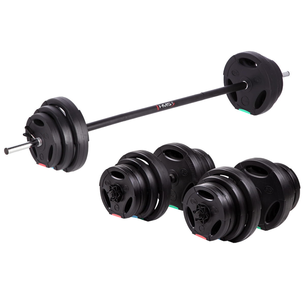 SGSP40 SET (2 CZĘŚCI) SZTANGA I SZTANGIELKI KOMPOZYT 42 KG HMS