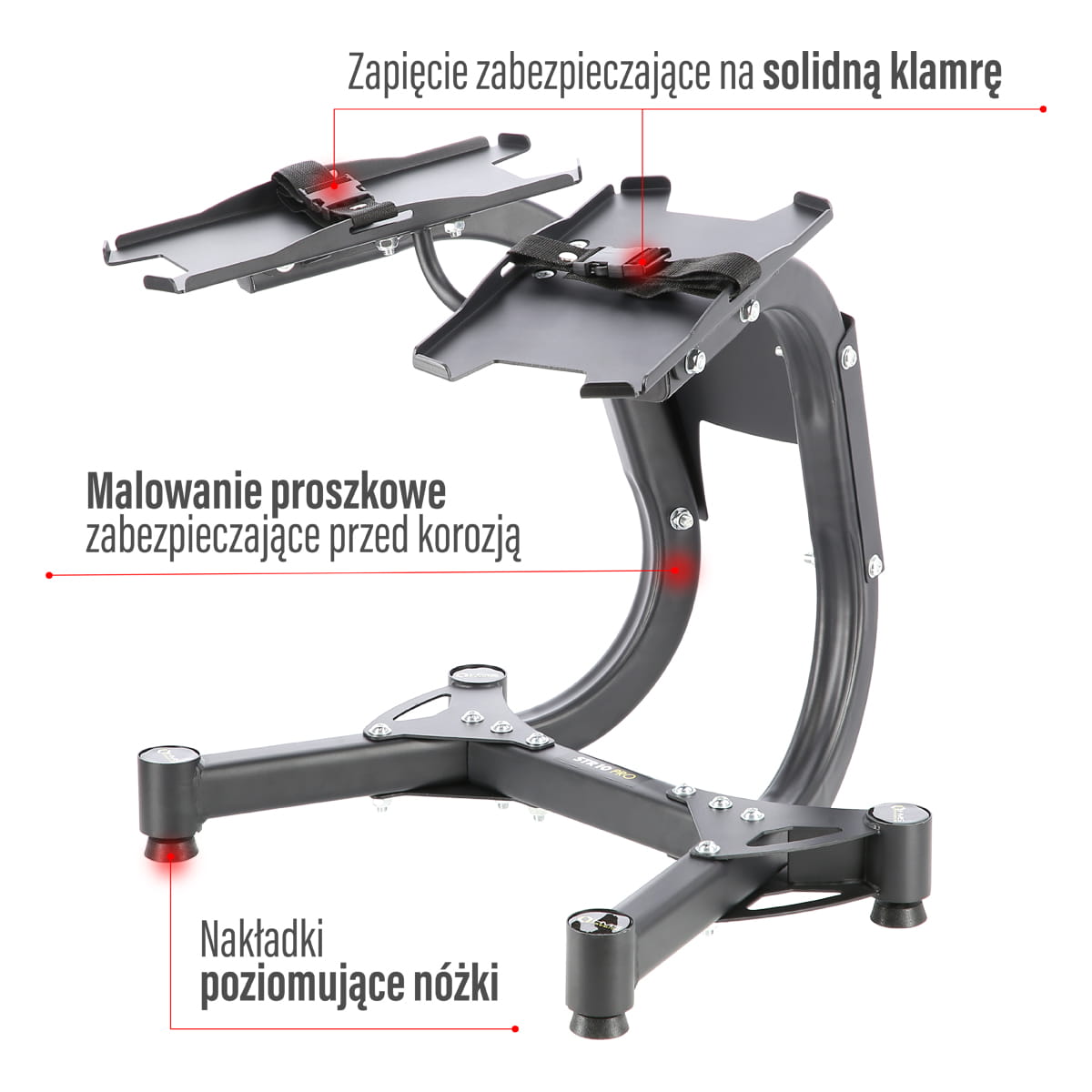STOJAK NA SZTANGIELKI REGULOWANE STR10 PRO  HMS PREMIUM