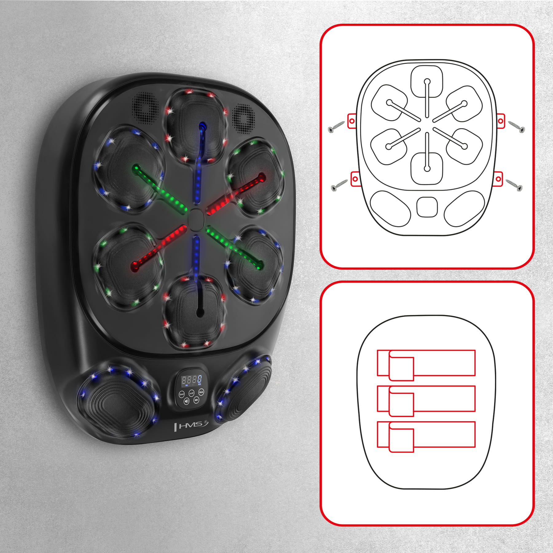 Elektroniczna tarcza bokserska Bluetooth HMS TB10 z rękawicami MMA