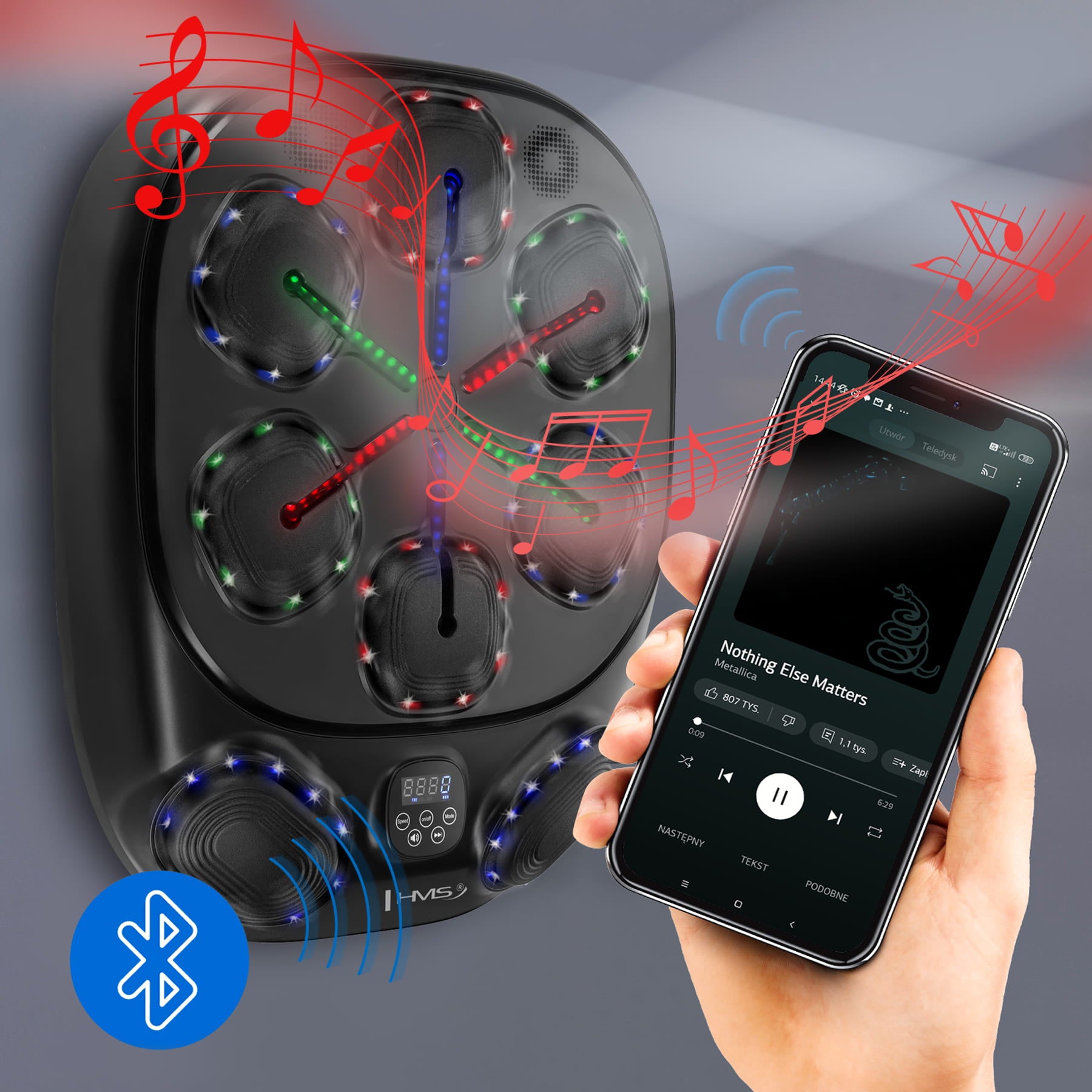 Elektroniczna tarcza bokserska Bluetooth HMS TB10 z rękawicami MMA