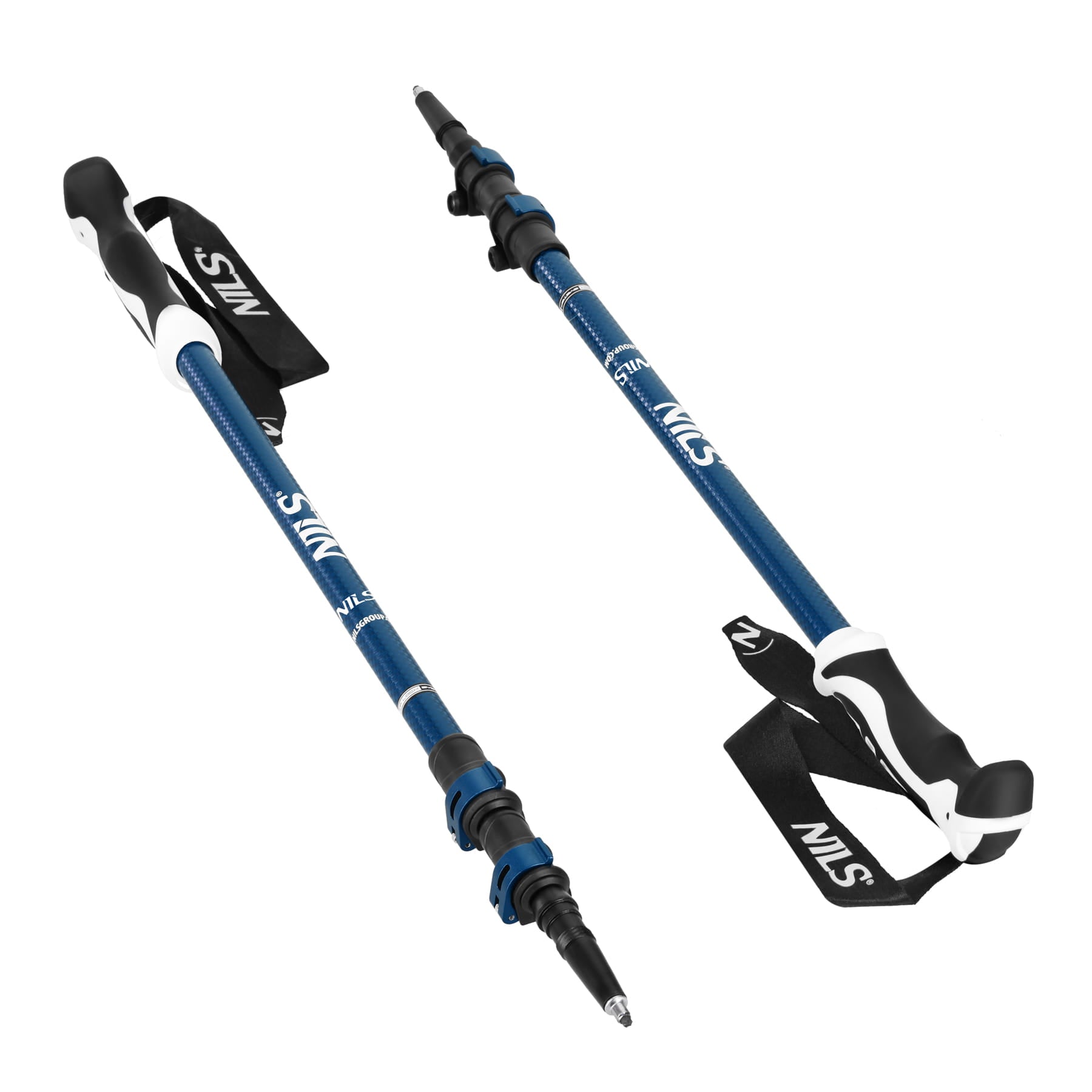 KIJE TREKKINGOWE BLUE NOWOCZESNY UCHWYT ALUMINIUM TRÓJSEKCYJNE NILS TK8601