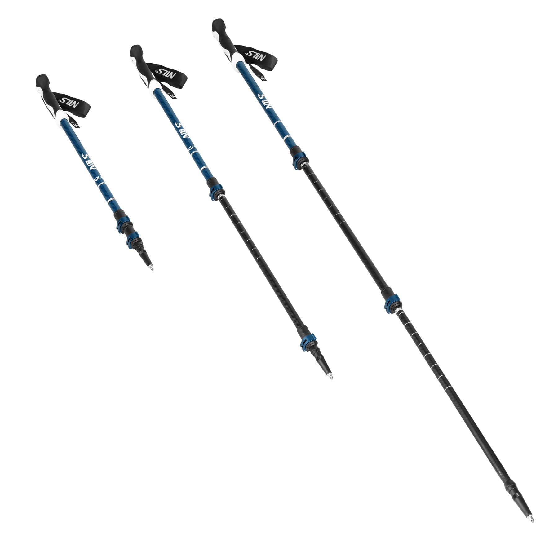 KIJE TREKKINGOWE BLUE NOWOCZESNY UCHWYT ALUMINIUM TRÓJSEKCYJNE NILS TK8601
