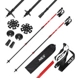 KIJE TREKKINGOWE RED NOWOCZESNY UCHWYT ALUMINIUM TRÓJSEKCYJNE NILS TK8601