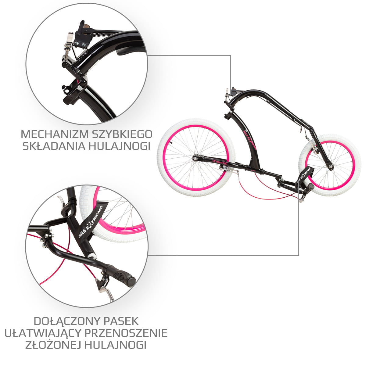 HULAJNOGA SKŁADANA WH227F 20/16" NILS EXTREME