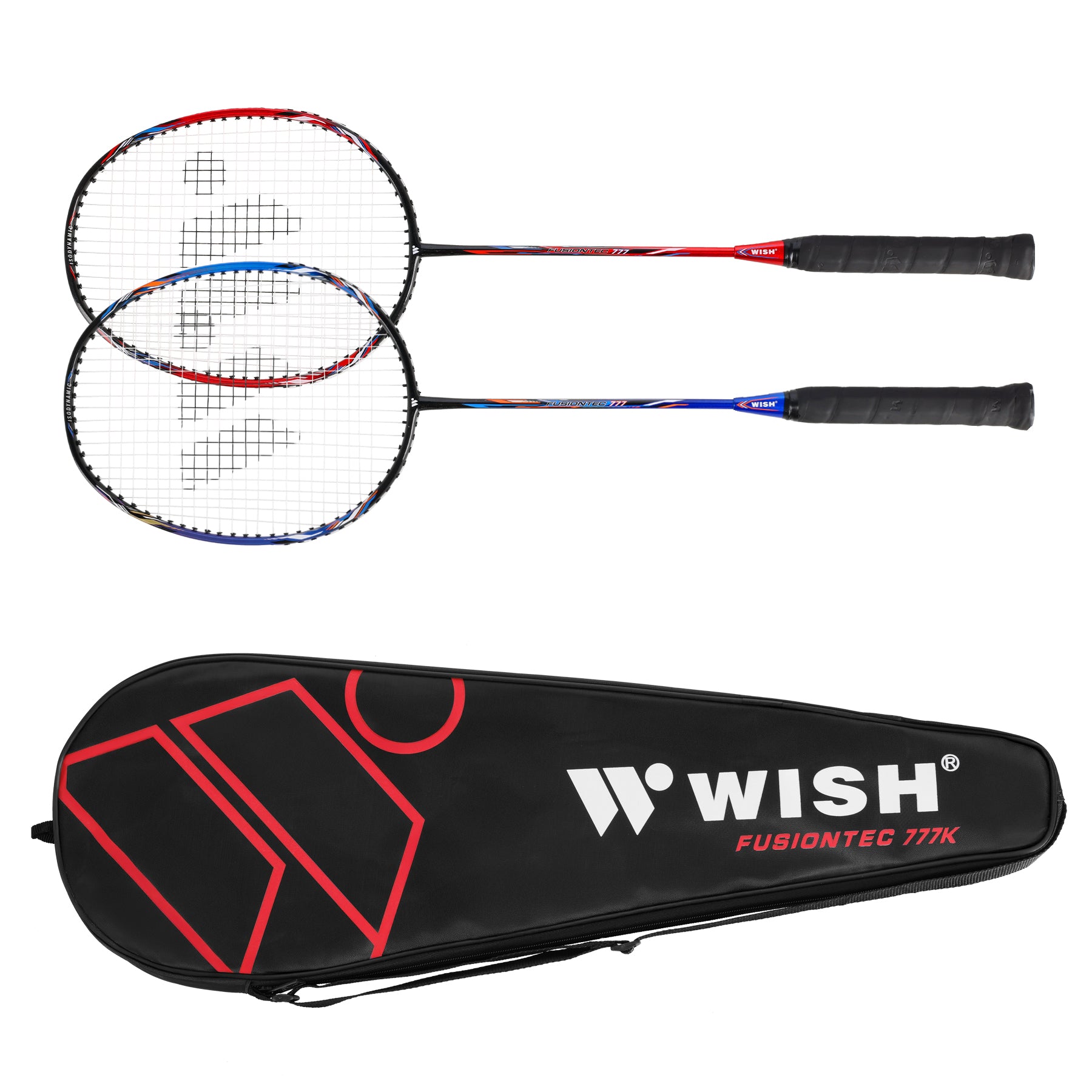 ZESTAW RAKIET DO BADMINTONA LIMONKOWY+CZERWONY WISH FUSIONTEC 777K