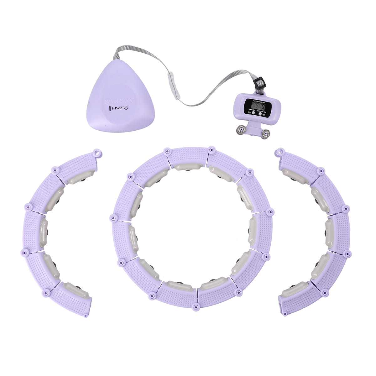 ZESTAW HULA HOP MAGNETYCZNY VIOLET HHM14 Z LICZNIKIEM HMS + PAS WYSZCZUPLAJĄCY BR163 BLACK