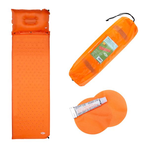NC4345 POMARAŃCZOWA MATA SAMOPOMPUJĄCA Z PODUSZKĄ NILS CAMP
