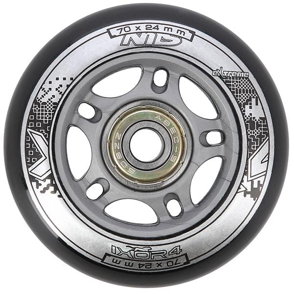 ZESTAW PU 70x24 82A CZARNE N (4 szt.) + ABEC-9 (8 szt.) NILS EXTREME