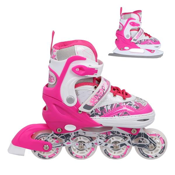 NF10927 A 2w1 DARK PINK ŁYŻWOROLKI Z WYM. PŁ. FIGUROWĄNILS EXTREME