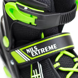 NH7104 A 2w1 BLACK/GREEN ROZM. S ŁYŻWOROLKI Z WYM. PŁ. HOKEJOWĄ NILS EXTREME