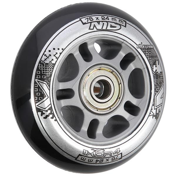 ZESTAW PU 76x24 82A CZARNE N (4 szt.) + ABEC-9 (8 szt.) NILS EXTREME