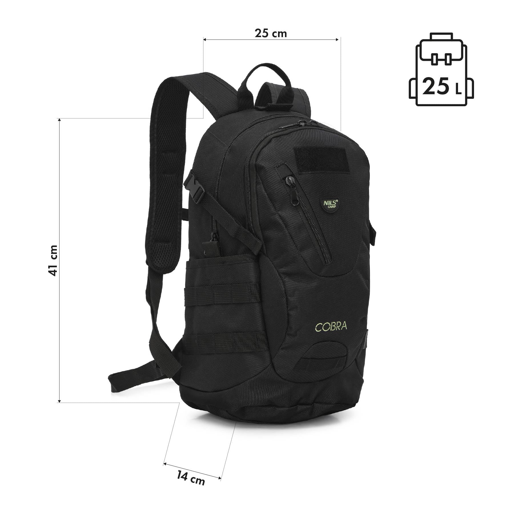 PLECAK TAKTYCZNY COBRA CZARNY 25L NILS CAMP NC3905