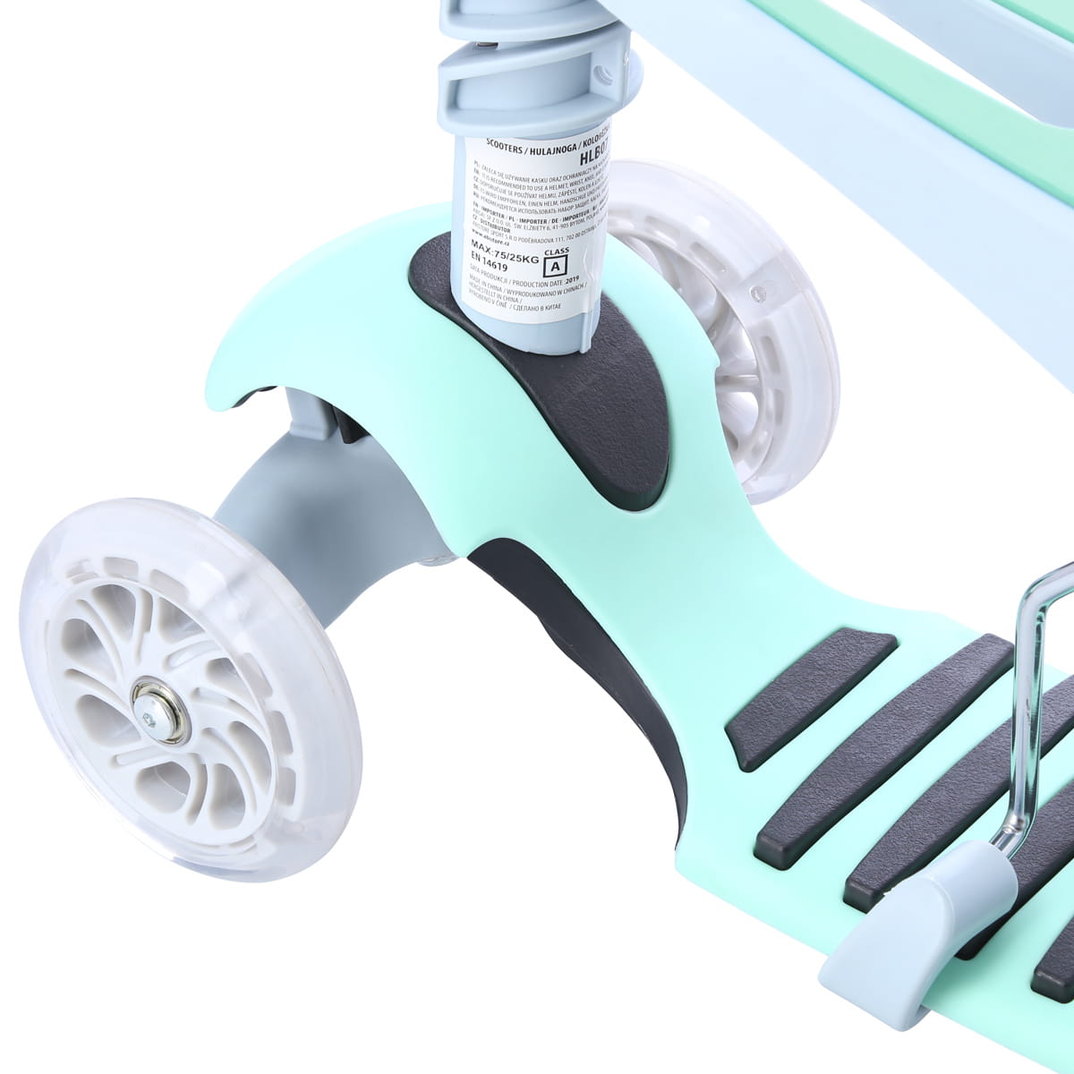HULAJNOGA DZIECIĘCA HLB07 4w1 GRAY-MINT KÓŁKA LED  NILS FUN