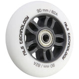 ZESTAW PU 90x24 82A BIAŁE MATOWE (4 szt.) + ABEC-9 CHROME (8 szt.) NILS EXTREME