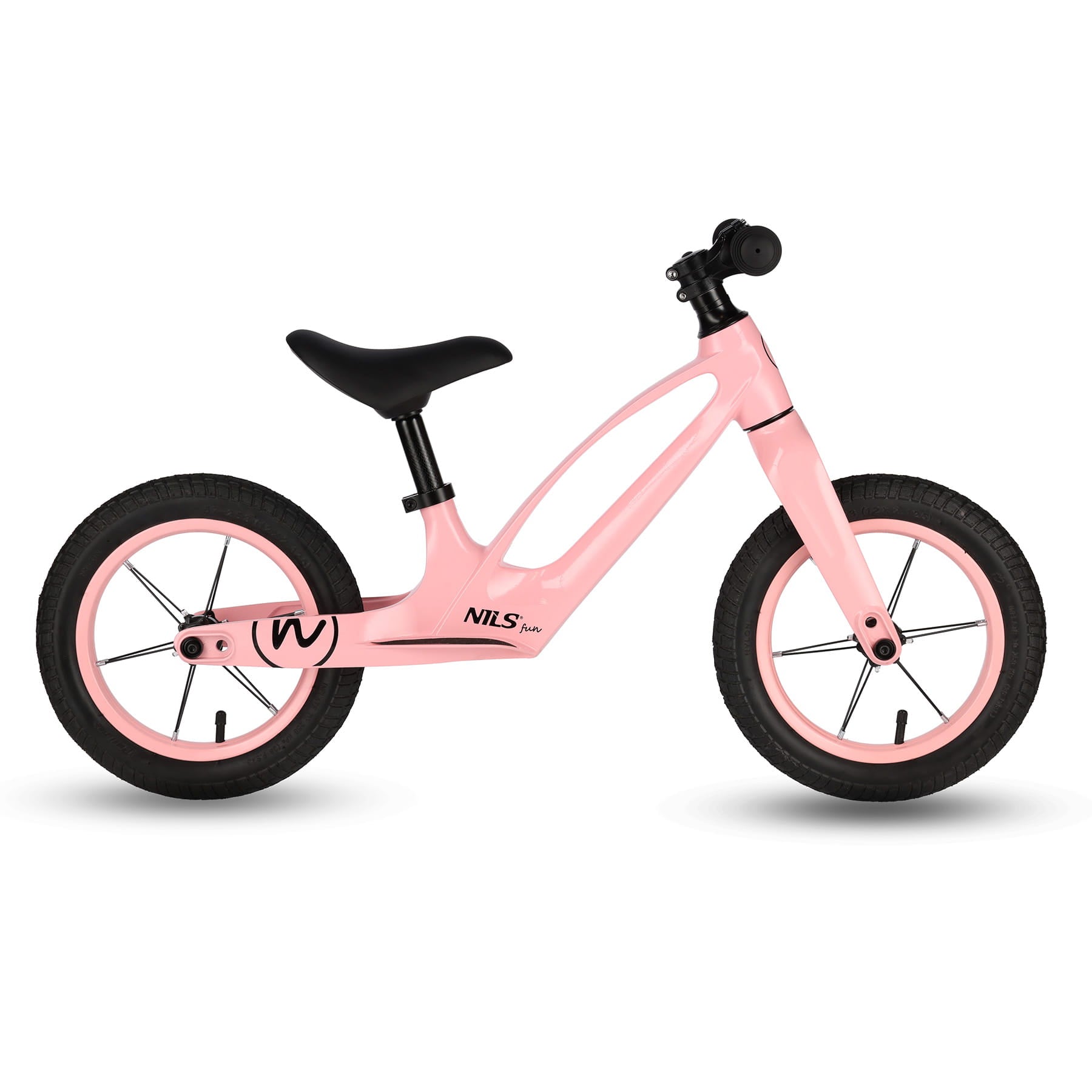 ROWEREK BIEGOWY KOŁA POMPOWANE 12'' RÓŻOWY NILS FUN RB901 LED