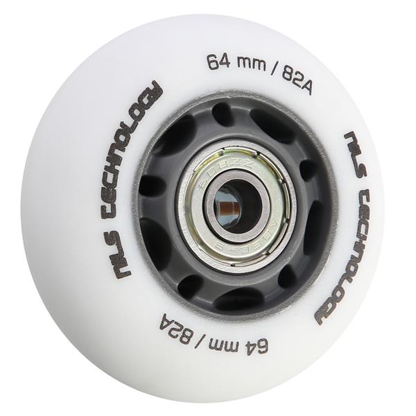 ZESTAW PU 64x24 82A BIAŁE MATOWE (4 szt.) + ABEC-9 (8 szt.) NILS EXTREME