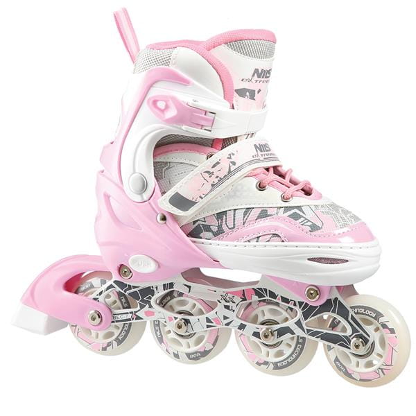 NF10927 A 2w1 PINK ŁYŻWOROLKI Z WYM. PŁ. FIGUROWĄ NILS EXTREME