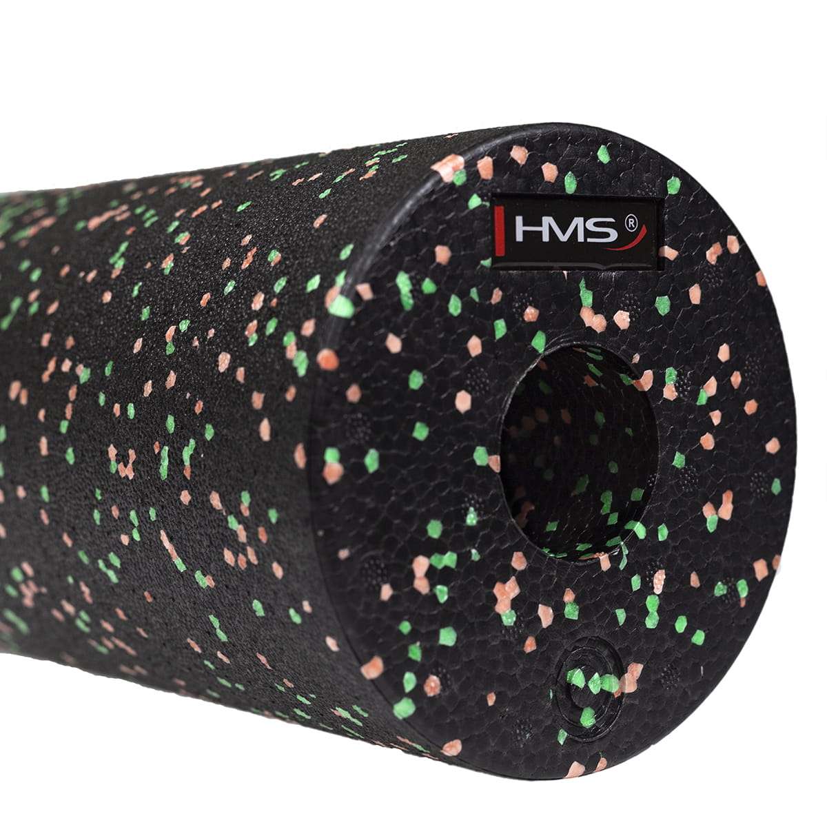 FS114 BLACK/GREEN-ORANGE DOTS 30CM WAŁEK/ROLLER FITNESS HMS