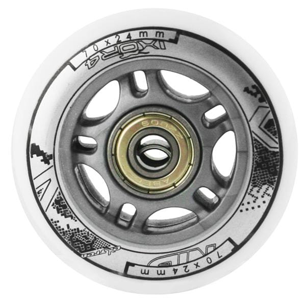 ZESTAW PU 70x24 82A BIAŁE (4 szt.) + ABEC-7 (8 szt.) NILS EXTREME