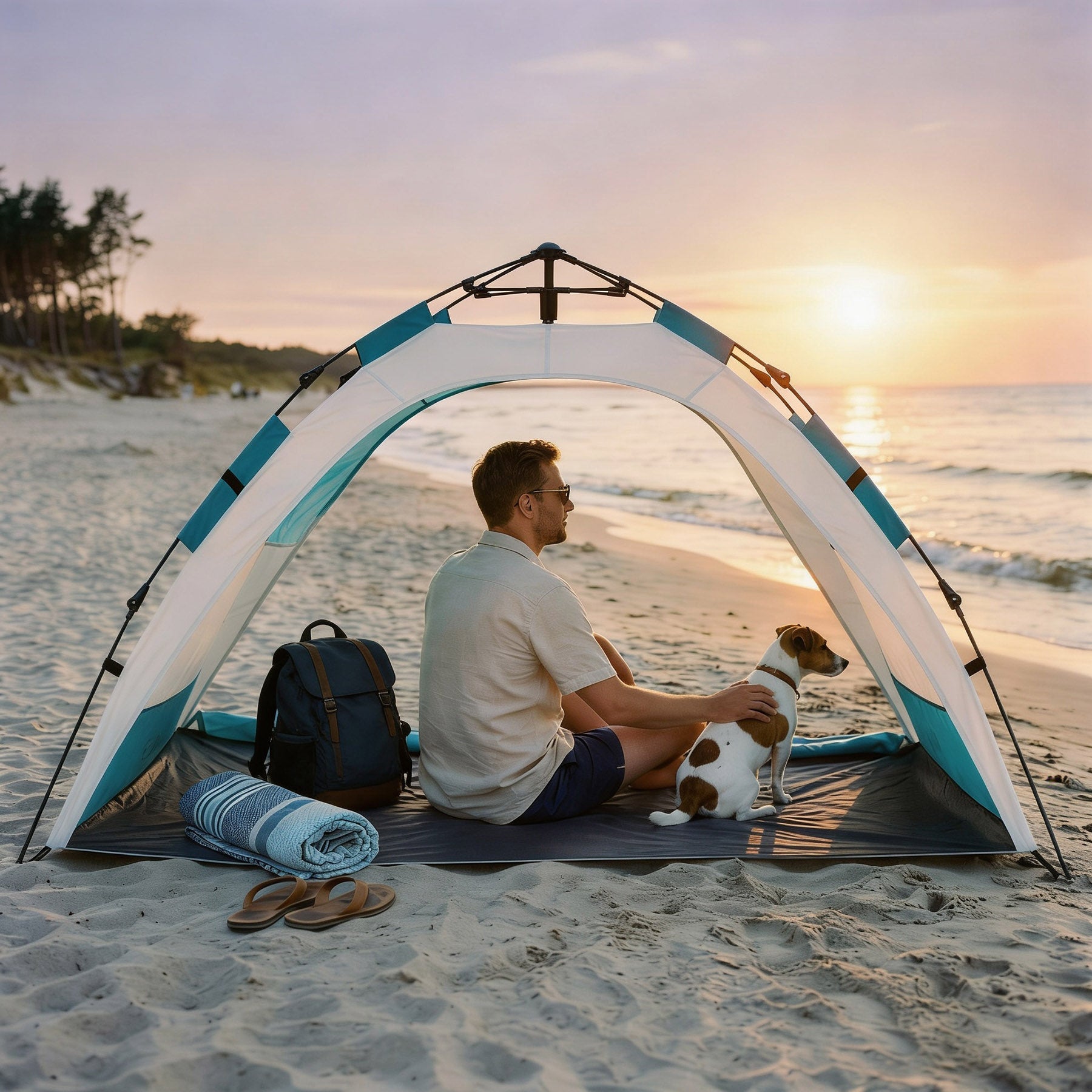 NAMIOT PLAŻOWY SAMOROZKŁADAJACY OCHRONA UV SZARY NILS CAMP NC4802