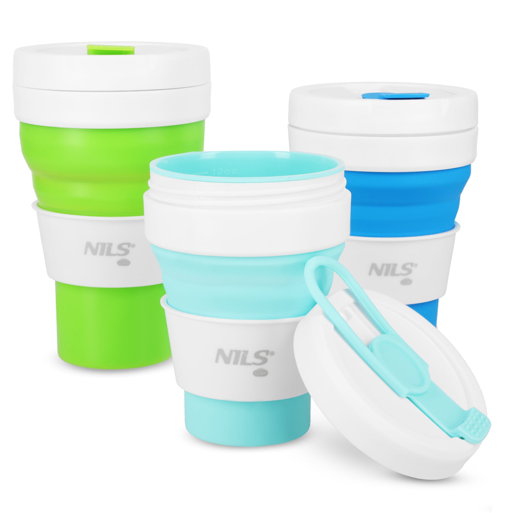 KUBEK SILIKONOWY SKŁADANY 355ML MIĘTOWY NILS CAMP NC4103