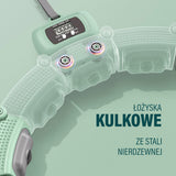 ZESTAW HULA HOP MAGNETYCZNY GREEN HHM14 Z LICZNIKIEM HMS + PAS WYSZCZUPLAJĄCY BR163 BLACK
