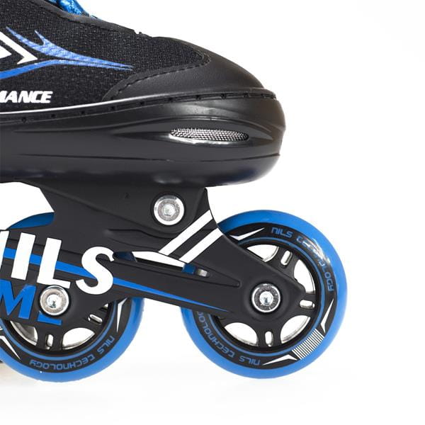 NH7104 A 2w1 BLACK/BLUE ROZM. S ŁYŻWOROLKI Z WYM. PŁ. HOKEJOWĄ NILS EXTREME