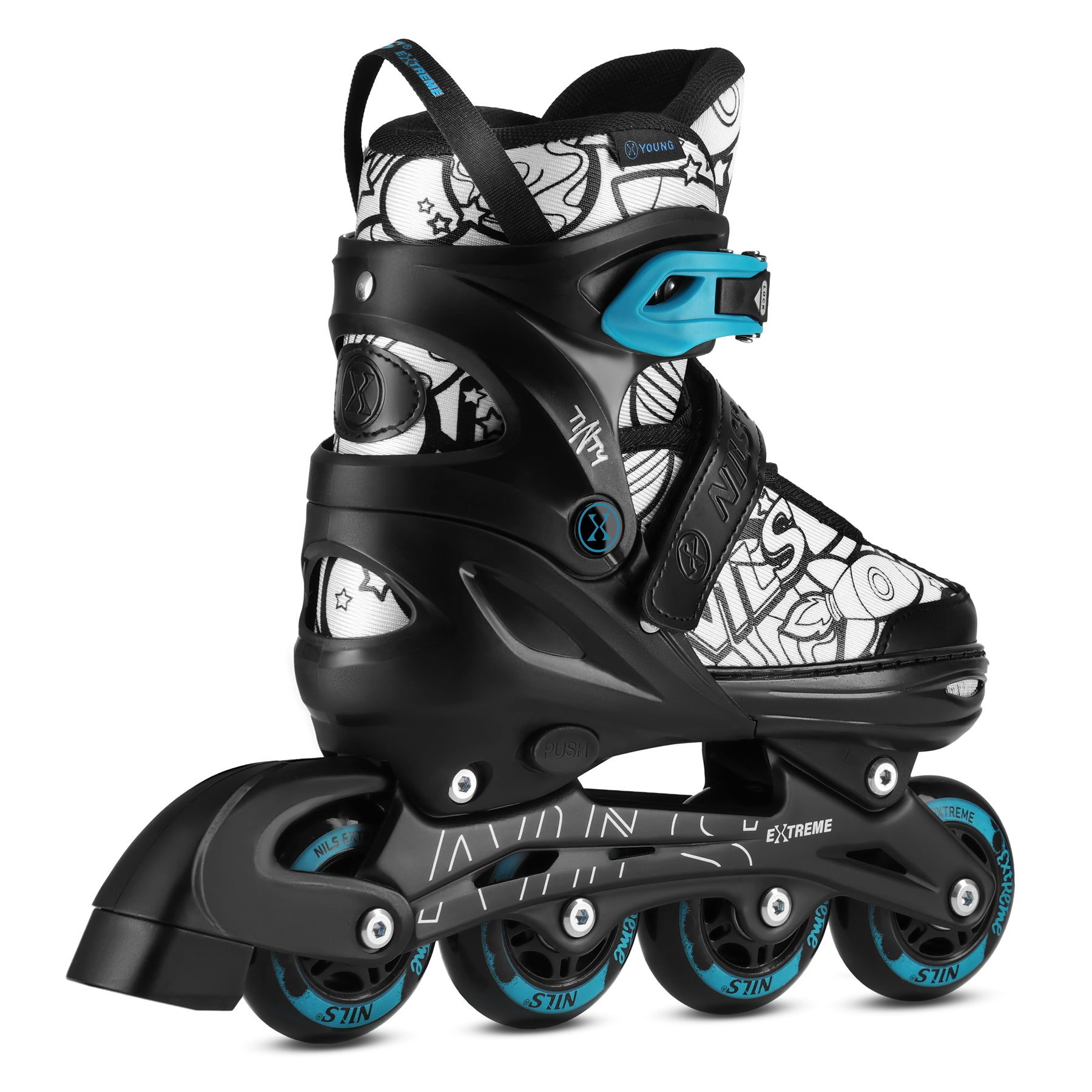 ŁYŻWOROLKI DZIECIĘCE 4w1 REGULOWANE S 31-34 ZIELONE NILS EXTREME NH10907 TINTY