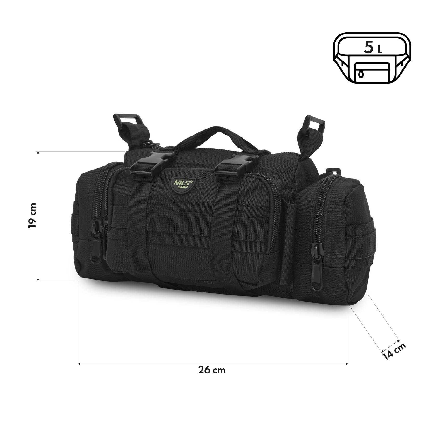 TORBA BIODROWA CZARNA XL NILS CAMP NC3907