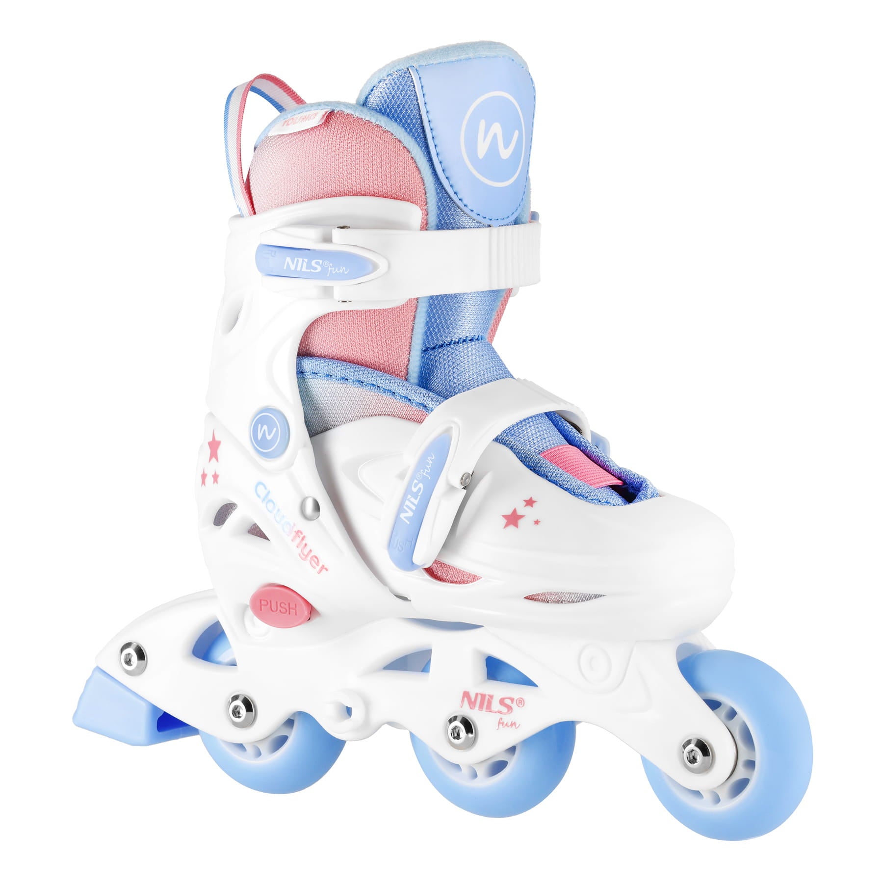 ŁYŻWOROLKA 3W1 THREE STEPS W ZESTAWIE Z WROTKĄ BIAŁA NILS FUN NJ1190