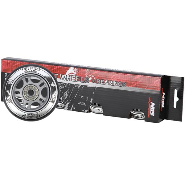 ZESTAW PU 80x24 82A CZARNE N (4 szt.) + ABEC-9 (8 szt.) NILS EXTREME