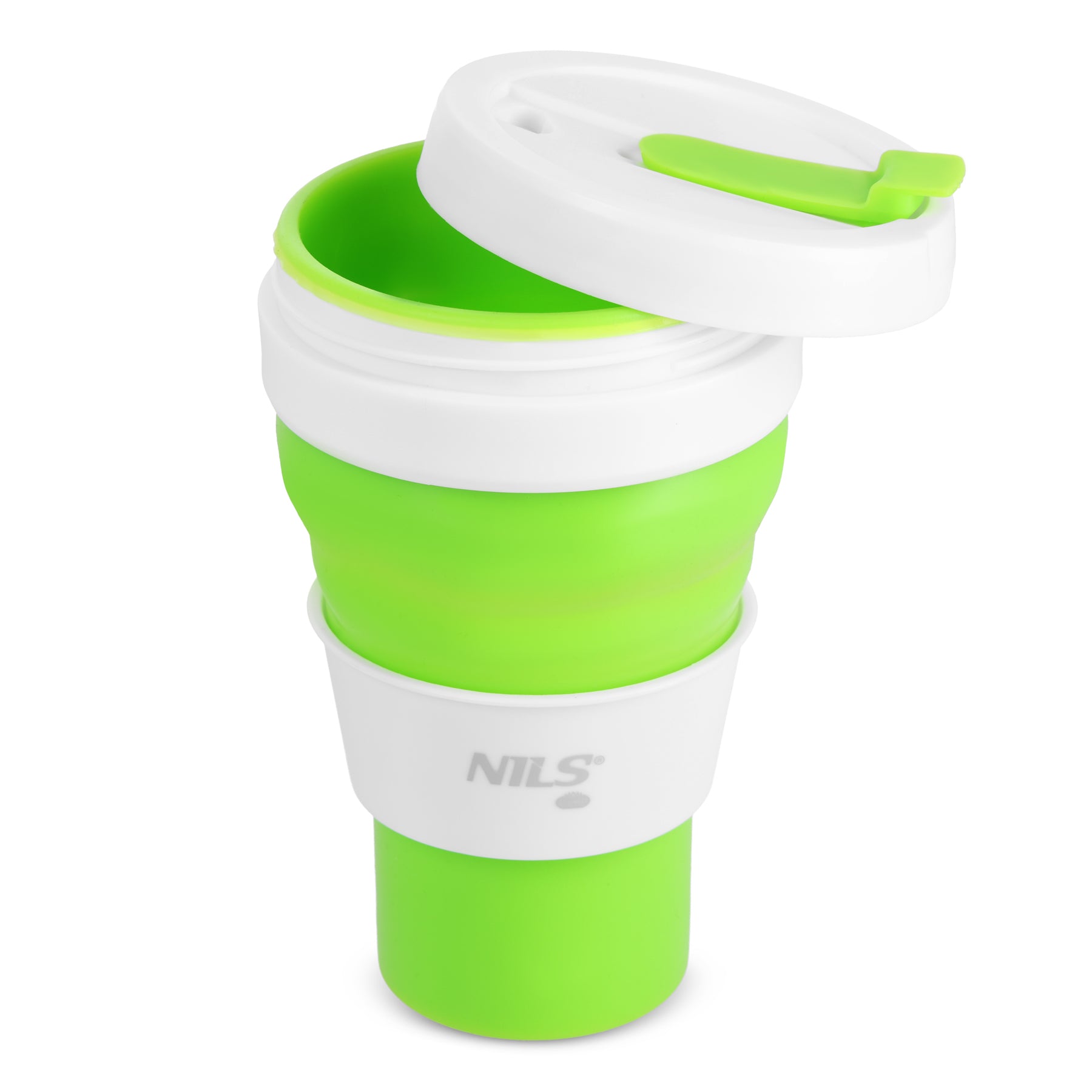 KUBEK SILIKONOWY SKŁADANY 600ML JASNO ZIELONY  NILS CAMP NC4103