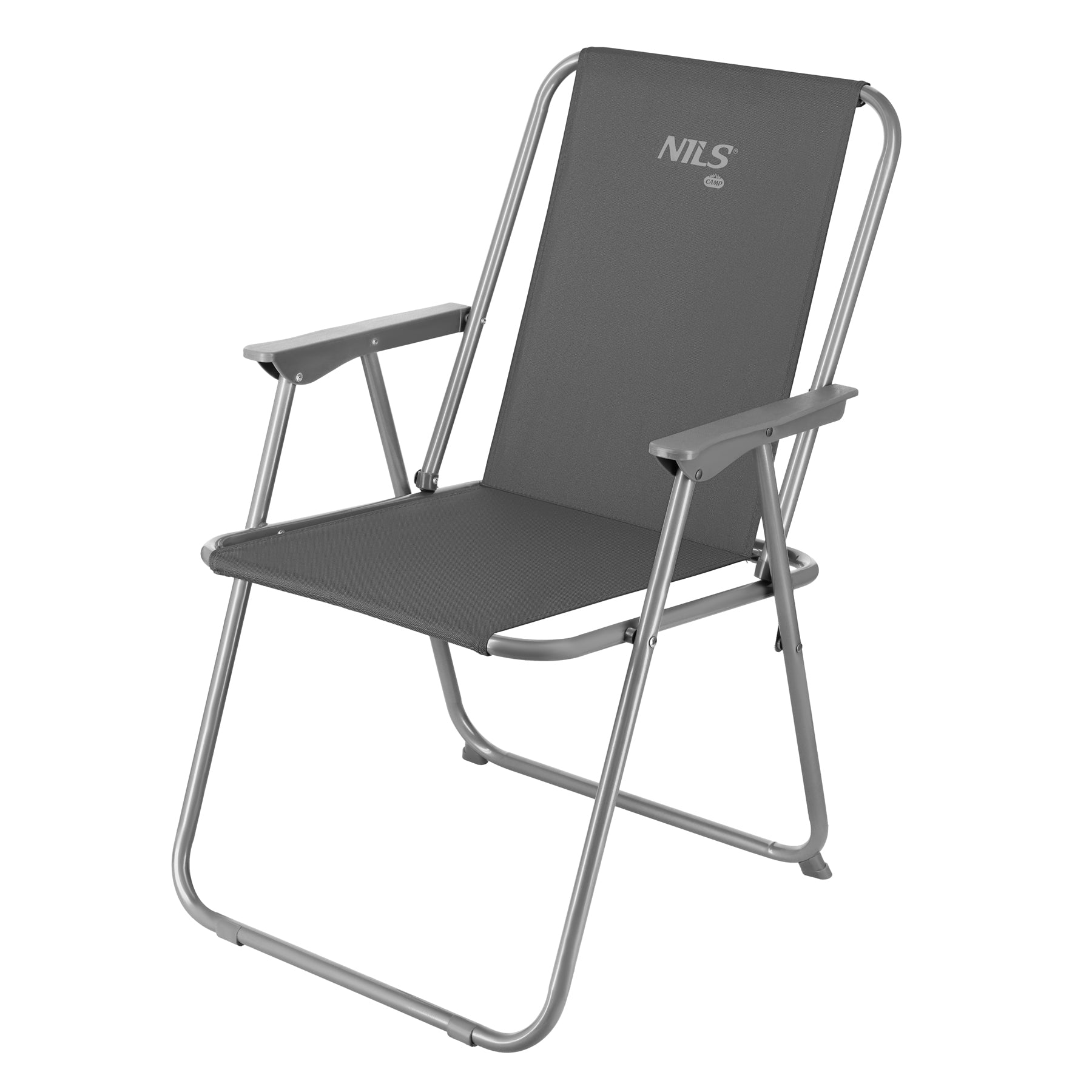 KRZESŁO KEMPINGOWE SKŁADANE SZARE NILS CAMP NC3503