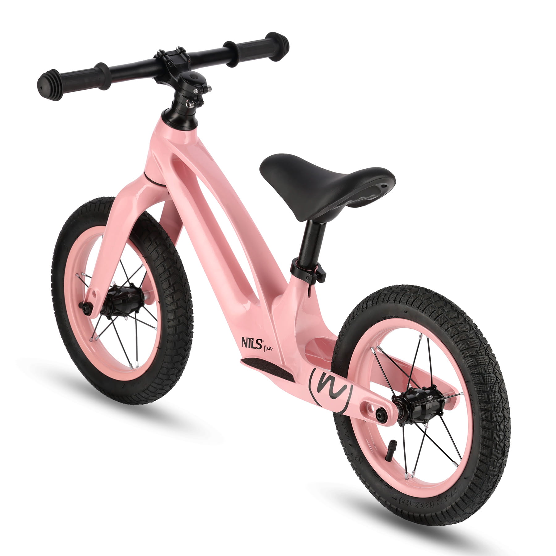ROWEREK BIEGOWY KOŁA POMPOWANE 12'' RÓŻOWY NILS FUN RB901 LED