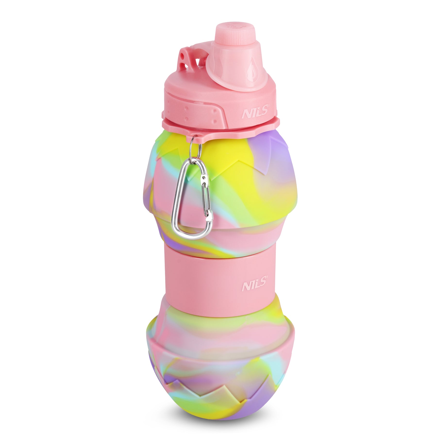 BIDON SILIKONOWY SKŁADANY 700ML RÓŻOWY NILS NC4102