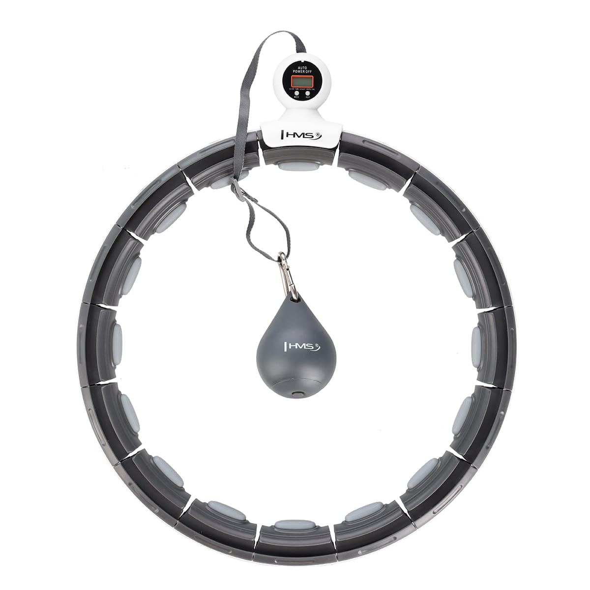 ZESTAW HULA HOP MAGNETYCZNY BLACK Z LICZNIKIEM HMS HHM15 + PAS WYSZCZUPLAJĄCY RED BR163