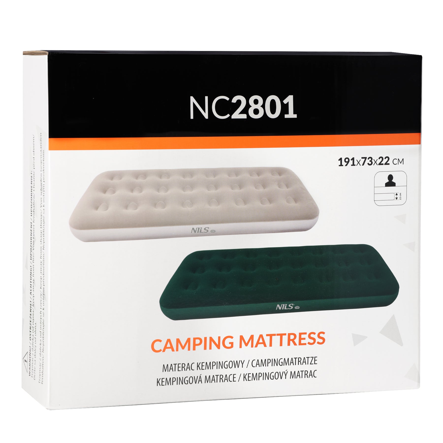 MATERAC TURYSTYCZNY DMUCHANY 191X73X22 CM ZIELONY NILS CAMP NC2801