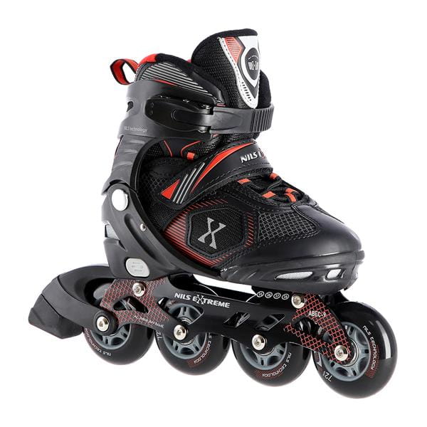 NA9080 CZARNO/CZERWONE ROLKI NILS EXTREME