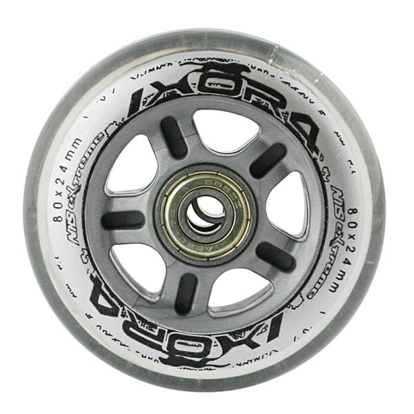 ZESTAW KÓŁKA PU 80x24 82A PRZEZROCZYSTE (4 szt.) + ABEC-7 (8 szt.) NILS EXTREME