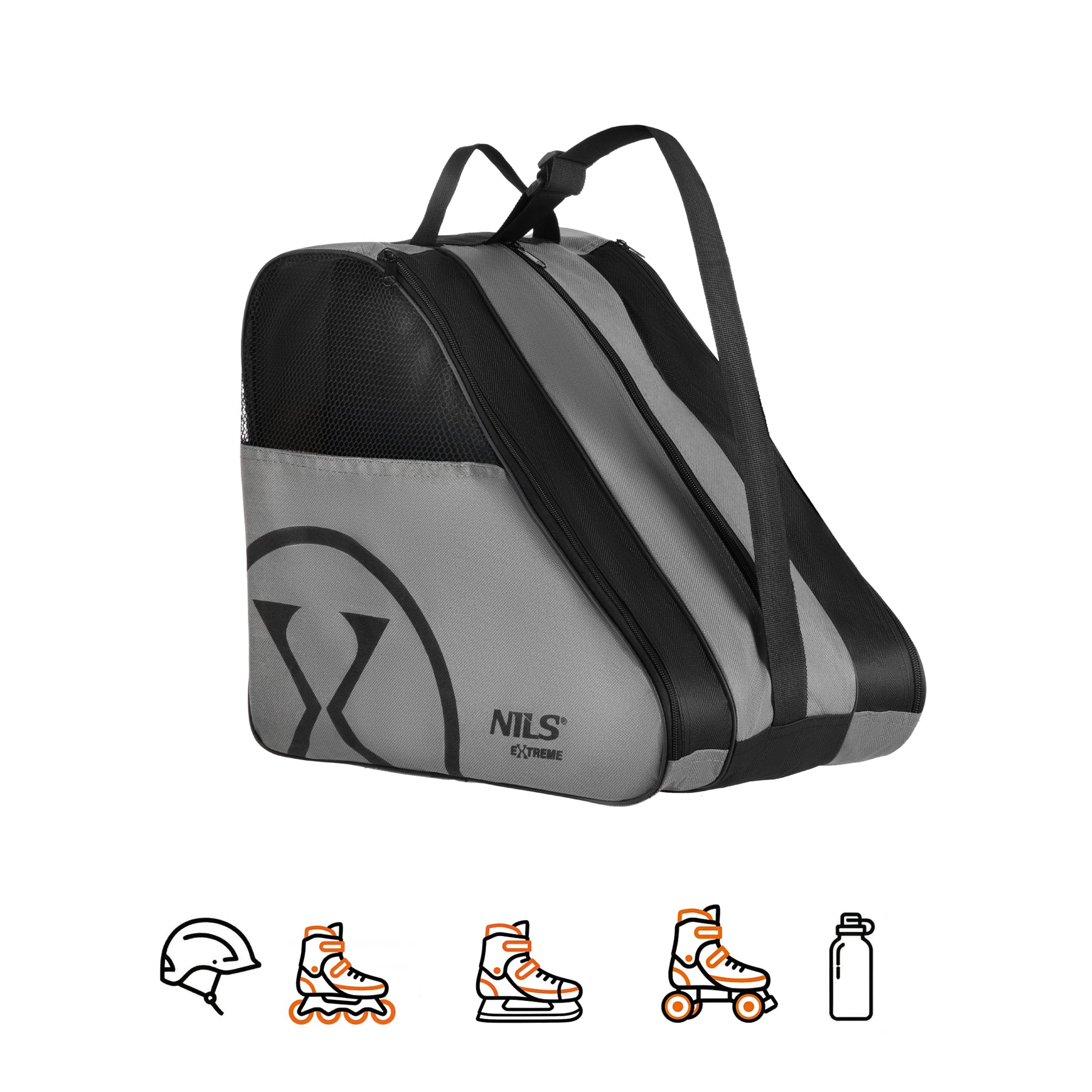 TORBA NA ROLKI/ŁYŻWY SZARA NILS EXTREME TS110