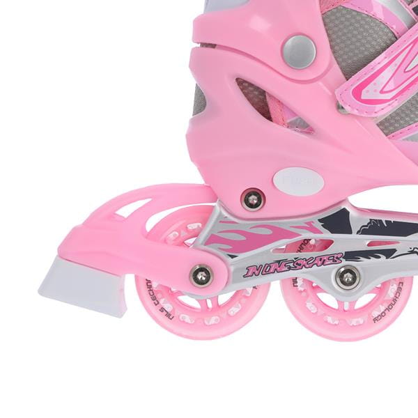 NH18366 A 2w1 PINK  ŁYŻWOROLKI Z WYM. PŁ. HOKEJOWĄ NILS EXTREME