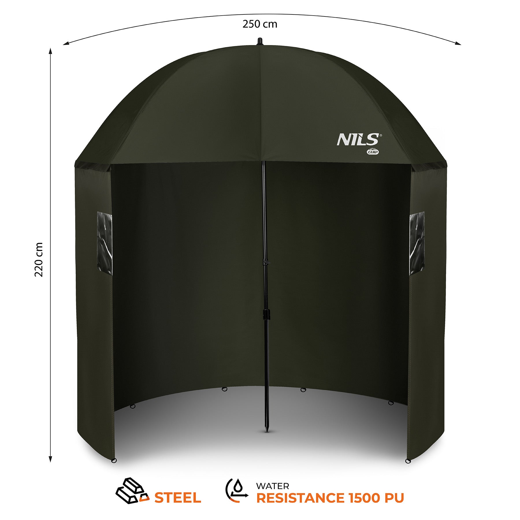 PARASOL WĘDKARSKI Z BOCZNYMI ŚCIANKAMI 250CM NILS CAMP NC4702