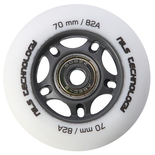 ZESTAW PU 70x24 82A BIAŁE MATOWE (4 szt.) + ABEC-9 (8 szt.) NILS EXTREME
