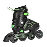 NH11812 A 2w1 BLACK/GREEN  ŁYŻWOROLKI Z WYM. PŁ. HOKEJOWĄ NILS EXTREME