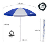 Parasol plażowy NILS CAMP NC7813 180 cm z ochroną UV SPF 40+