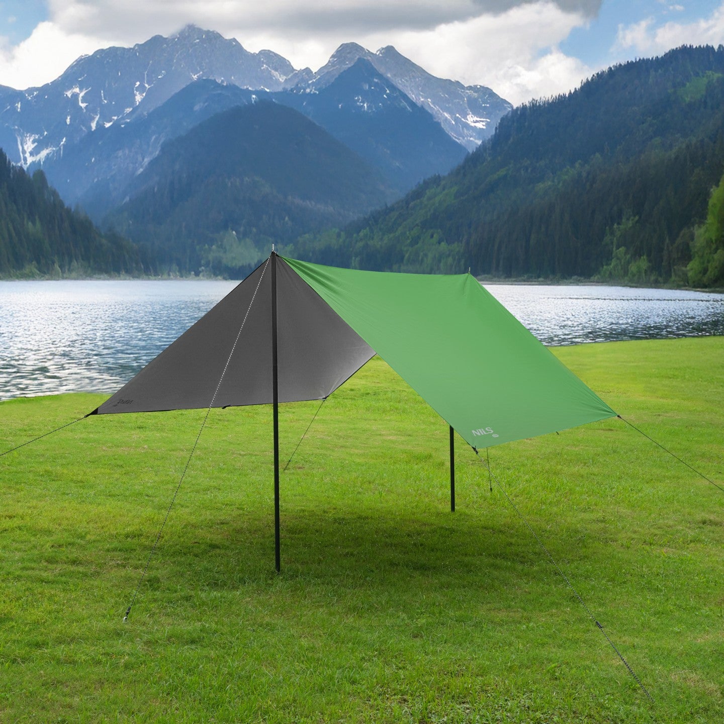 TARP PŁACHTA BIWAKOWA KEMPINGOWA 300X300 CM ZIELONA NILS CAMP NC17107