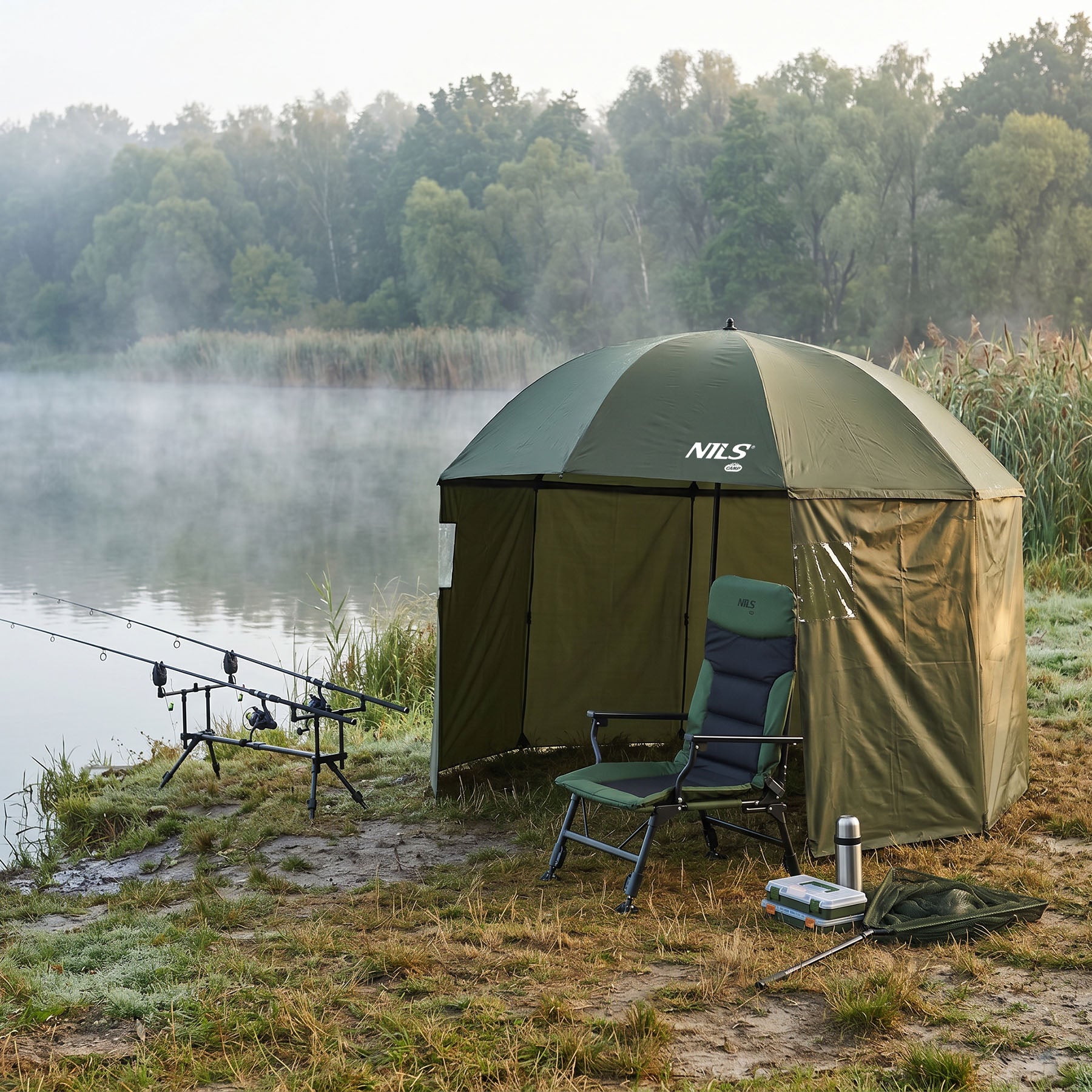 PARASOL WĘDKARSKI Z BOCZNYMI ŚCIANKAMI 250CM NILS CAMP NC4702