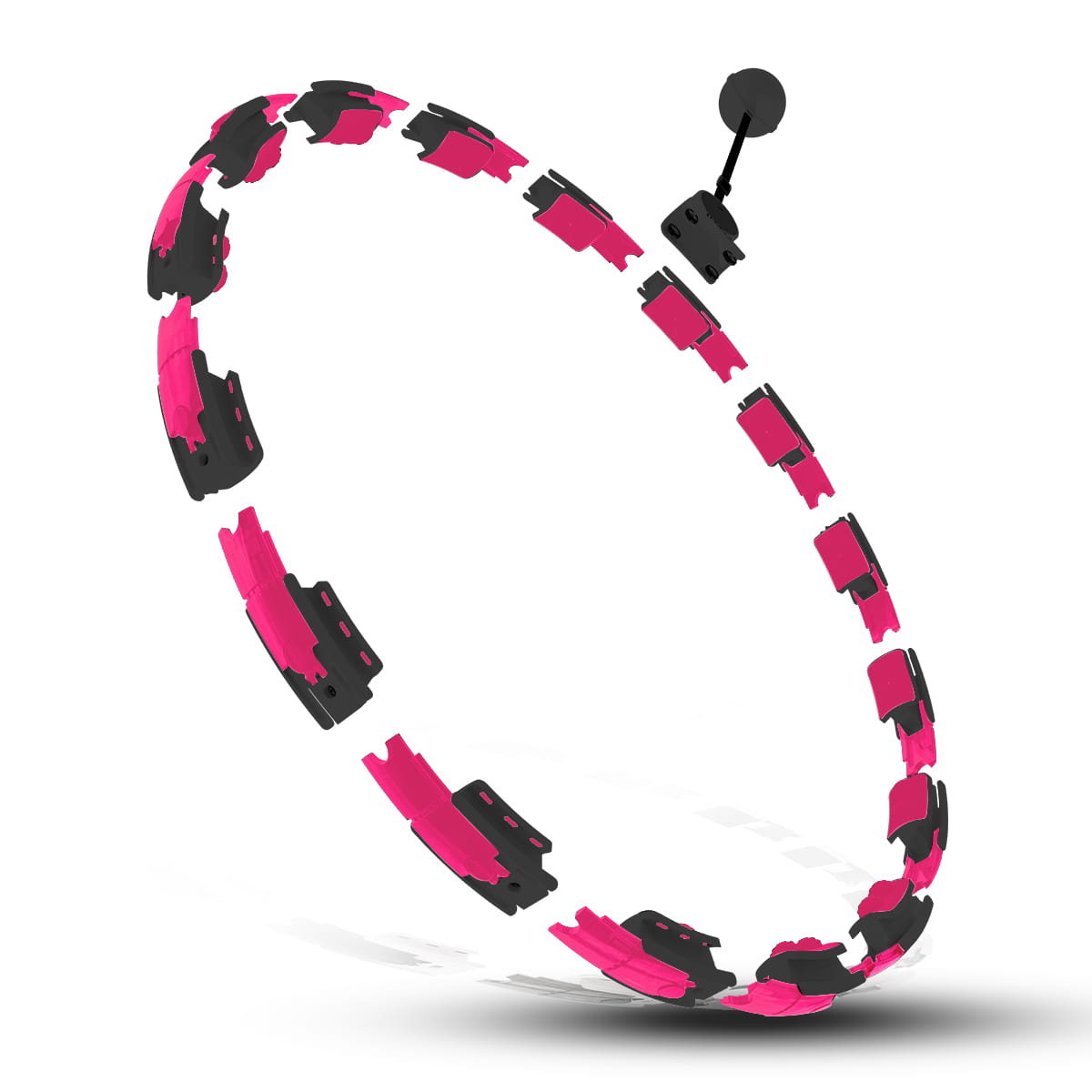 ZESTAW HULA HOP MAGNETYCZNY BLACK/PINK Z LICZNIKIEM HMS HHM16 + PAS WYSZCZUPLAJĄCY BR163 BLACK