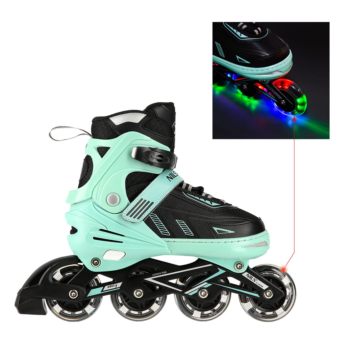 ROLKI NILS EXTREME NA11230A ZIELONE LED