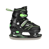 NH11812 A 2w1 BLACK/GREEN  ŁYŻWOROLKI Z WYM. PŁ. HOKEJOWĄ NILS EXTREME